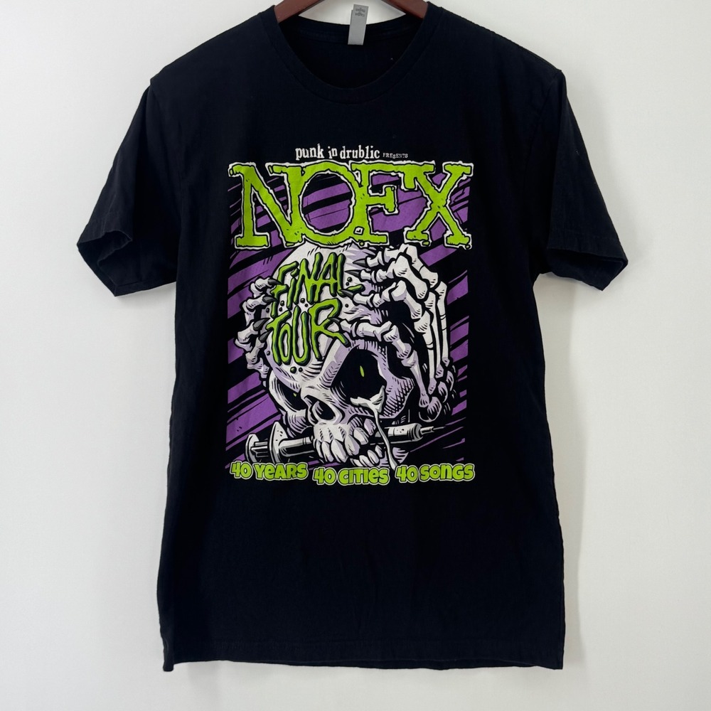 NOFX Final Tour 2023 Columbus OH Punk In Drublic Band T-Shirt Mens M Black